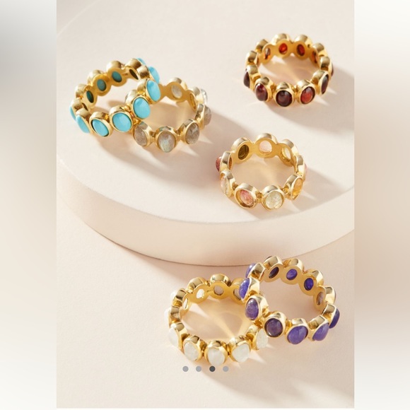 Jemma Sands Anthropologie Portugal Ring in Garnet Sz 7 - Picture 6 of 7